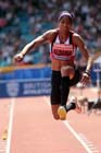 Yamile Aldama in the triple jump at the Sainsbury's British Championships, Birmingham.